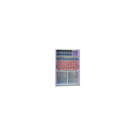 ARMARIO DE FARMACIA SIN DOTACIÓN, 2 PUERTAS DE PERSIANA MÉTALICO.